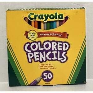 2014 Crayola Bold Colored Pencils 50 Count Pre-sharpened Nontoxic NOB